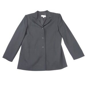 Sport‎ Collection Womens Black 3 Button Blazer Jacket Size 14 Made in Canada